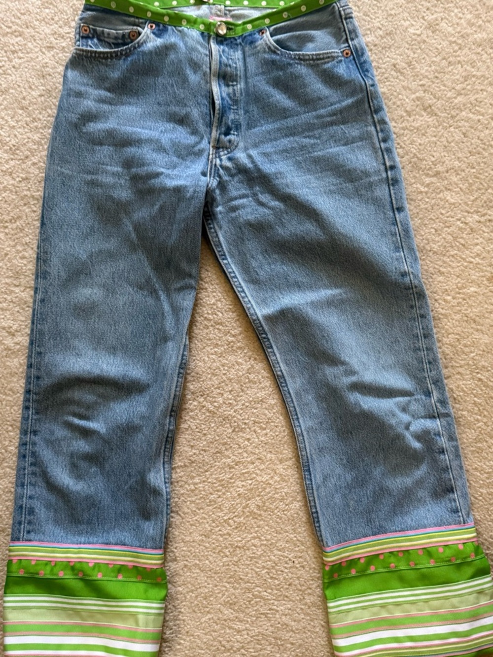 🎁😎Molly B Capri green Ribbon Jean S